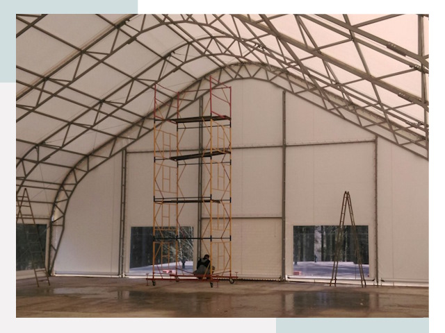 Шатровые ангары в Новоуральске